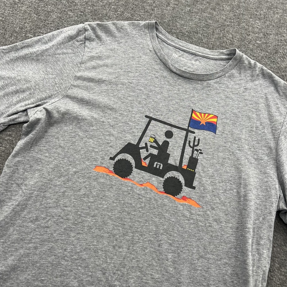 Travis Mathew Man of the Desert Shirt Mens L Gray Golf Caddy Performance Outdoor